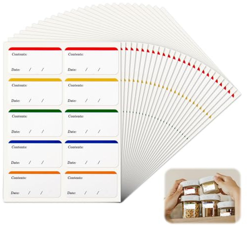 240 etiquetas de congelación para escribir, etiquetas reutilizables para congelar, etiquetas extraíbles para alimentos congelados, para etiquetar alimentos, tarros y recipientes (60 x 30 mm)