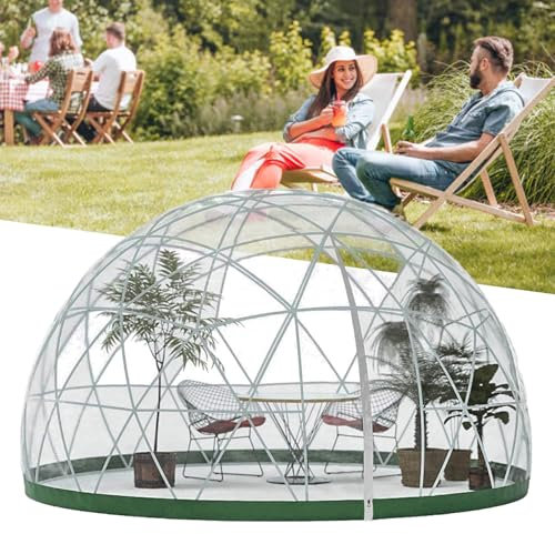 agreilduite Kuppel-Iglu-Blasenzelt - 12 Fuß, durchsichtiges Zelt für den Außenbereich für den Garten - 360°-Panoramablick, wetterfeste Kapsel, Camping-Terrassen-Iglu-Zelt für den Hinterhof