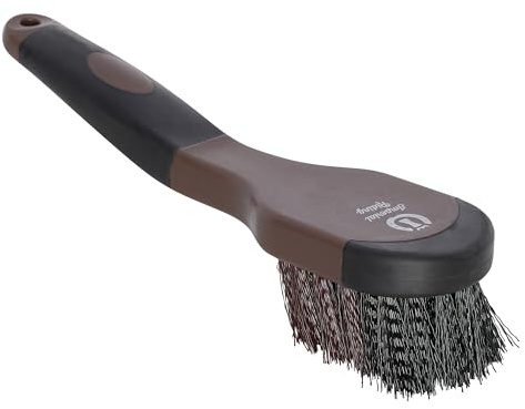 Imperial Riding Hufbürste IRH Grip, robuste Hufbürste mit effektiven Borsten, Bürste mit ergonomischem Griff für gründliche Hufreinigung, Walnuss