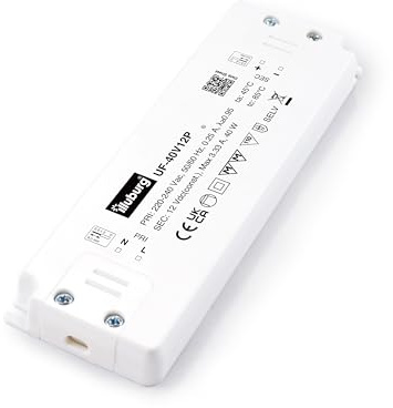illuburg LED Trafo 12V 40W Flach Flackerfrei Geräuschlos für GU4 GU5,3 LED Streifen Möbel Verdeckte Montage Netzteil Treiber Vorschaltgerät Driver Power Supply
