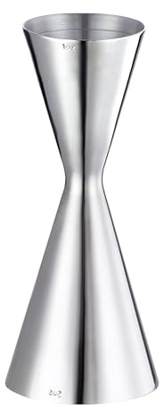 Debrabby Japanese Style Slim 1oz/2oz Jigger,Cocktail Jigger with Measurements Inside,Stainless Steel Double Cup Whiskey & Wine Accessories for Bartender Home Bar Tools(304SS)