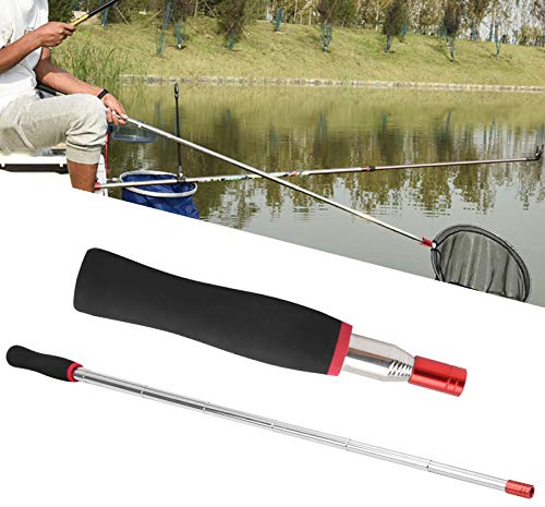 Culnflun Fishing Landing Net, 6.3‑26.4in Pole Collapsible Extensible long Handle, Fishing Net Telescoping Pole Handle Portable Stainless Steel Extension Rod for Outdoor Fishing