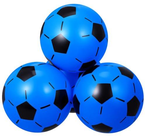 CVUTOVO 4 Balones de Fútbol Inflables Colorido de Plástico, Color Aleatorio, para Niños, Juguete de Pelota de Fútbol para Niños para Interior y Césped