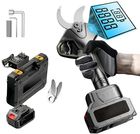 CIELOBLOEN Sécateur Électrique avec Perche Extensible et Kit Protection - Batterie 21V 2000mAh, Coupe 40mm/1.6in, Moteur Brushless pour Jardinage Sécuritaire 1battery