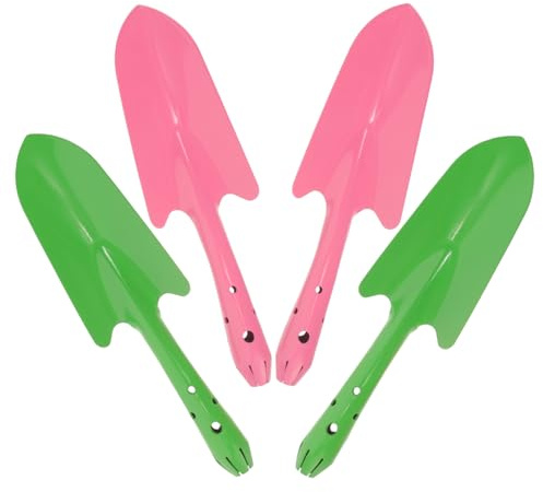 Milisten Lot de 4 Petites Truelles à Main en Fer Robustes pour Jardinage Balcon et Plantation, Pelle à Planter Compacte, Outil de Jardinage Multifonction pour Creuser et Désherber,