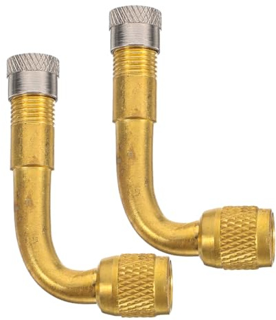 Cabilock 2 Piezas Adaptador de Válvula de Latón Resistente Prolongador de Válvula para Neumáticos de Coche Moto Bicicleta y Remolques Extensión para Fácil Acceso y Mantenimiento