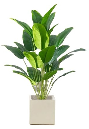 ZRHWSPD Rami Decorativi Piante artificiali, grandi palme tropicali, finte piante di banano, foglie plastica realistiche, pianta Monstera for decorazioni da giardino for la casa(18 Leaves)
