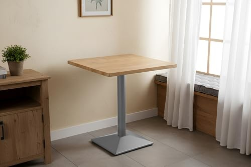 SAM Bistrotisch Joan 70x70 cm Eiche Säulengestell eckig Silber