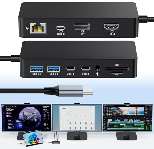 Microsoft Surface Thunderbolt 4 Dock 12-in-1 Triple Display Hub con 4K@60Hz HDMI + USB-C + DisplayPort, Surface Pro Docking Station per Surface Pro 12/11/10/9/8/X/7+/7, Surface Laptop, Surface Go