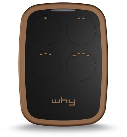 WHY EVO NOA Télécommande Multifréquence de 280 à 868 MHz pour Ouvre-Porte Rolling Code Code Fixe Autoapprentissage 4 en 1 Télécommande de Garage Programmable à Longue Portée (Tabac Sauvage)