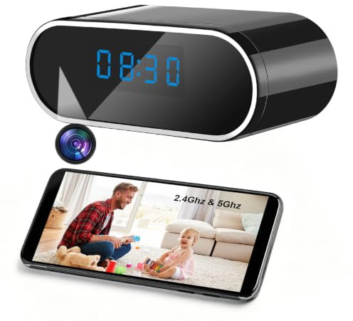 MAVIUS Cámara Oculta en Reloj, Cámara Espía Oculta con Wi-Fi 5G | Mini Cámara Oculta con WiFi de 120°, Visión Nocturna, Detección de Movimiento y Grabación en Bucle, Vista de la Aplicación