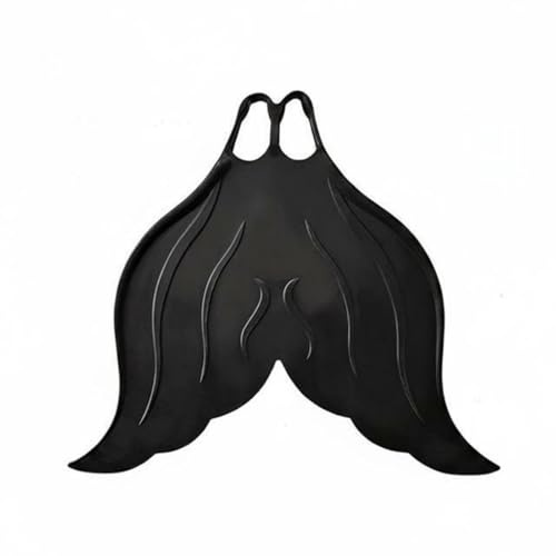 AsrMyjcx Monofin Allenamento Nuoto Fin Piscina Silicone Gomma Coda Sirena Supporto Tecnico Allenamento Adatto a Nuoto Piscina Fotografie Subacquee Attività Ricreative , Nero Elegante , 37-39