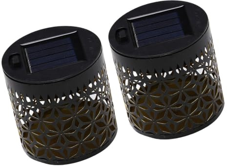 Mekalero Lampada da parete solare con telaio in ferro ornamentale per la notte in giardino e cortile illuminazione solare per giardino