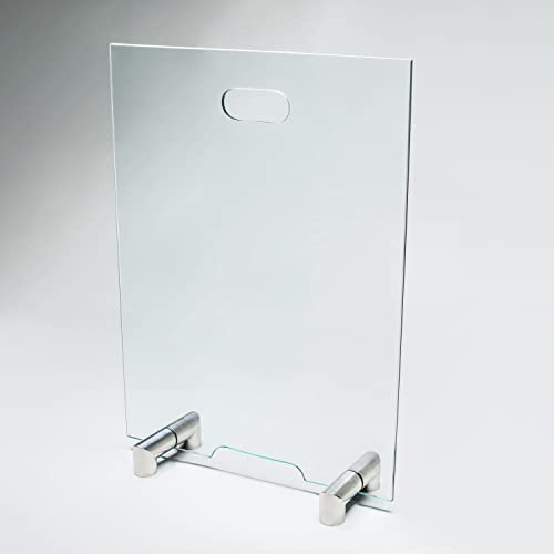 BIJON Kaminschutzgitter aus Spezial-Sicherheitsglas | Hitzeschutz Funkenschuztgitter, Ofenschutzgitter aus echtem ESG-Glas, Kamin Ofen Glas Funkenschutz FIREpro - 40 x 50 cm