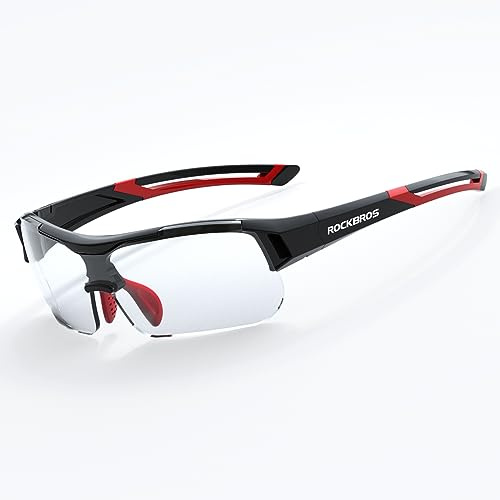 ROCKBROS Radbrille Sonnenbrille Photochromatische Brille Halbrahmen UV-Schutz Ultraleicht