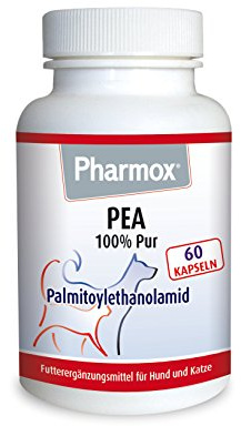Pharmox Hund & Katze PEA (Palmitoylethanolamid) - 100% Rein - 60 Kapseln - Hochdosiert