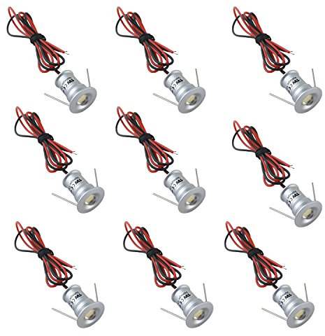 AIBOO LED Small Recessed Ceiling Lights Spot Lights Downlights,IP54 Ceiling Ultra Slim 9 Pack,Small Spot Lamp with Hardwired for Kitchen,Stairs,Hallway,DIY Lighting,Bookshelf (2700K Warm White)
