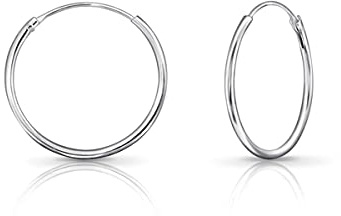Orecchini Argento 925 Cerchio 20 mm - Orecchini Cerchio Argento Donna Uomo Unisex - Orecchino Cerchietto - Orecchino ad Anello - Spessore 1.5 mm - Diametro 20 mm