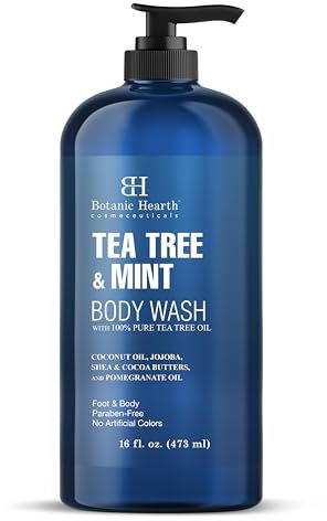 Botanic Hearth Tea Tree Oil Body Wash with Mint, 16 fl oz - Moisturizing, Soothing, Helps Control Fungal Infections, Deep Moisturization, Promotes Healthy Skin, Ethically Sourced