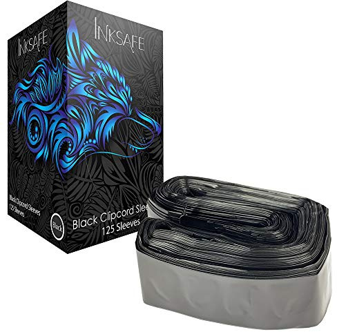 Inksafe Black Tattoo Clip Cord Covers/Sleeves 5cm x 80cm - Box of 125