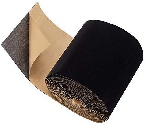 BENECREAT 2 Rolls 10x400cm Self Adhesive Velvet Fabric Roll Velvet Contact Paper for Jewelry Drawer Box Decoration, DIY Costume and Craft Making (0.5mm Thick, Black)
