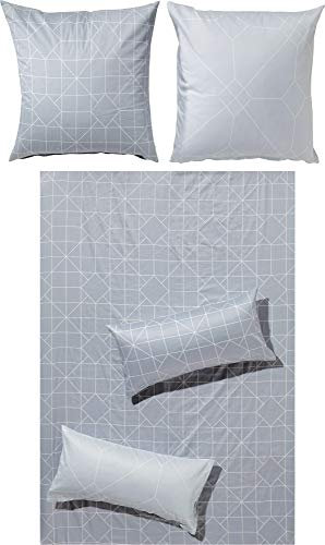 Erwin Müller Wendebettwäsche Mako-Satin grau Größe 1x 135x220 cm + 1x 40x80 cm