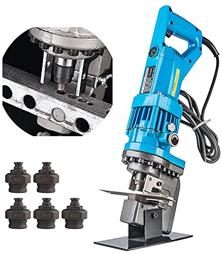 Bonvoisin Hydraulic Hole Puncher Electric 220V Punching Machine Metal Hole Punch 1200W with 5 Dies for 3-6MM Steel Iron Copper Aluminum Plate Angle Steel