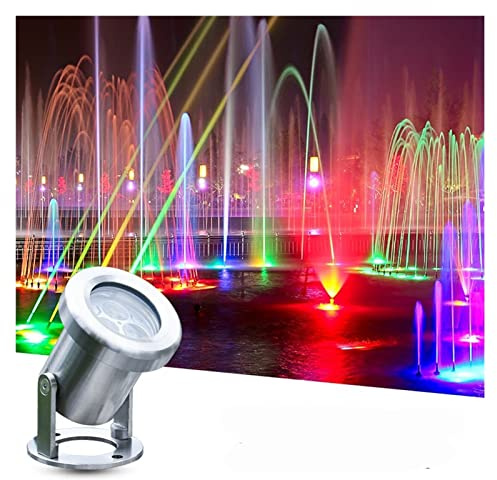 LGJEGD Spot étanche ip68 Lumières sous-Marines LED 3W, Faisceau lumière LED en Acier Inoxydable Distance d'irradiation des projecteurs 5-10M (Color : RGB, Size : 220v)