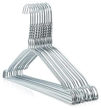 Hangers Stainless Steel Heavy Duty Strong Metal Wire Hanger Multipurpose Storage Space Saving Ideal for Wardrobes Dress Coat Jacket Shirts Trousers 40cm (Pack of 10)