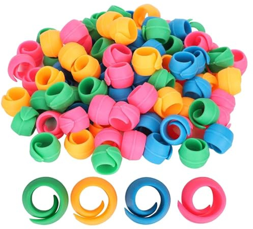Agatige 100 Stück Spulenfaden Halter, Silikon-Garnspulenhalter,Klammern für Spulen Nähstickgarn Fadenhalter Fadenclips Fadenspule Huggers zum Sticken, Quilten und Nähen von Fäden, Nähmaschine Zubehör