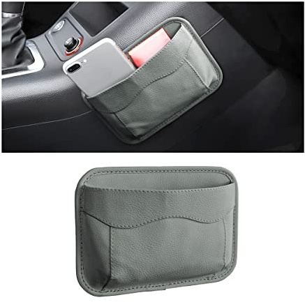 Moly Magnolia PU Leather Car Seat Side Pocket Organizer, Gray