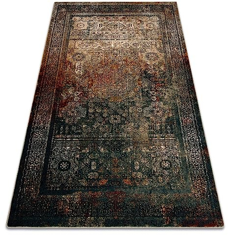 rugsx Wollteppich Omega für Wohnzimmer Schlafzimmer Blau 200x300 cm