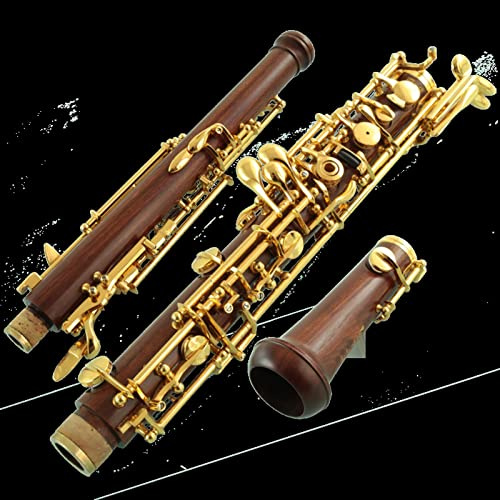 Oboe-Instrument Halbautomatische volle Mahagoni-Karosserie 18K vergoldet Oboe Instrument (Color : Semi-automatic)
