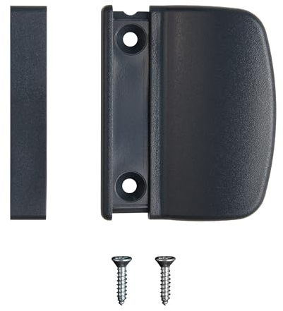 Estika Balkontürgriff außen, Kunststoff, Außen, kleben, Weiß, Anthrazit, Griff für Terrassentür Außen, Türgriff Balkontür, balkontür ziehgriff, Balkonverriegelung