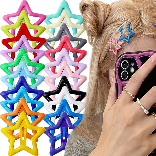 40 Stück Stern Haarklammer,Bunt Sterne Haarspangen Damen Klein Pentagramm Haarklammern Entzückend Niedlich Metall Fünfzackiger Stern Haarspange Für Frauen Baby Hair Clips Hair Clip Hair Accessories
