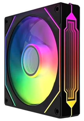 TZMRIT Prism 4 Pro Reverse Flow RGB 120mm Black Fan - 5V 3PIN ARGB Mirror PWM With ARGB Lighting