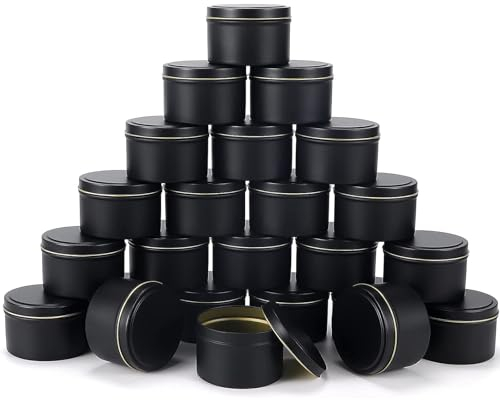 WOOLUCK 24 Piezas Tarros de Vela para Hacer Velas, 120ml Envase para Velas, Latas de Metal Redondo Vacío Recipientes con Tapas