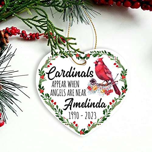 Christbaumschmuck Keramik Weihnachtsanhänger Anhänger Weihnachtsbaumschmuck Hängende Ornamente Weihnachtsdeko Kardinal Erscheint, Wenn Engel In Der Nähe Sind, Personalisierter Roter Kardinal 2023,