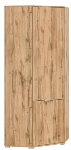 BLACK RED WHITE® Eckschrank Zele | eleganter Kleinderschrank Schrank Hochschrank Garderobe | 78 x 78 x 195 cm | Wohnzimmerschrank für Schlafzimmer, Jugendzimmer | Eiche