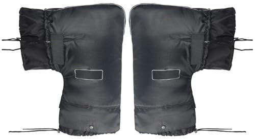 TYNXK Winter-Lenkerhandschuhe wasserdichte Motorrad-Lenkerhandschuhe, Winter-Handschutz, Winddicht, Fleece-Innenfutter, warme Motorrad-Roller-Griffabdeckungshandschuhe Winterhandschuhe (Color : L)