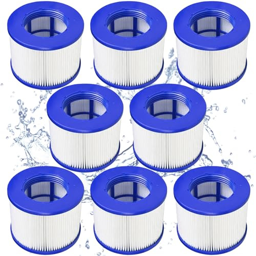 TTOKGZG Filterkartuschen für aufblasbares Spa, Filter für Spa Zubehör Clever Spa Filter 75 * 100 mm Höhe 75 mm, Filter spa für Aquaparx (8 Stücke)