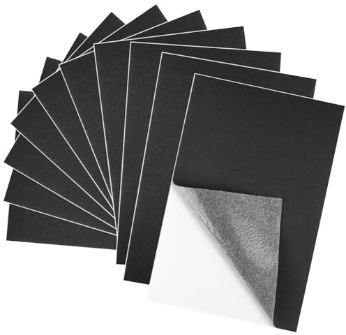 BOUBONI 10 Stück Filz Selbstklebend, 20 x 30 cm Klebefilz Farbe Filzstoff Selbstklebend für Bastelbedarf Kunst Heimwerken (Schwarz)