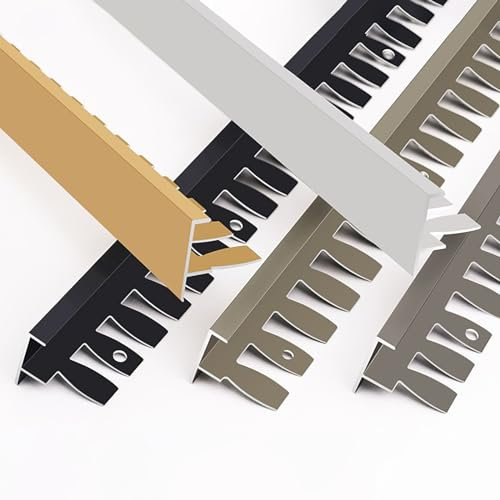 Raouoae Tiras De Baldosas De 135cm X 2 Piezas, Perfil De Unión En F Para Baldosas De Cerámica, Ideal Para Suelos Y Paneles Decorativos(Champagne,XL)