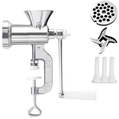 Haushalts-Fleischwolf – robuster Wurstmacher, Handmühle, manueller Fleischwolf mit rutschfestem, abnehmbarem Design für alle Fleisch- und Küchen. Dieser manuelle Fleischwolf aus hochwertigem