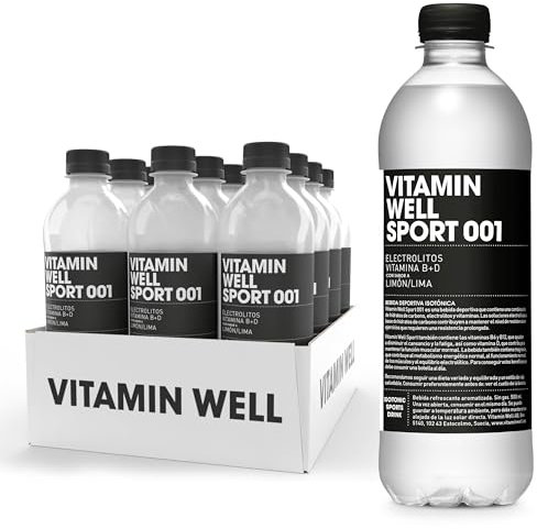 Vitamin Well - Electrolitos, Vitaminas B y D, Magnesio, Sabor Limón-Lima/Sport 001 (12 x 500ml)