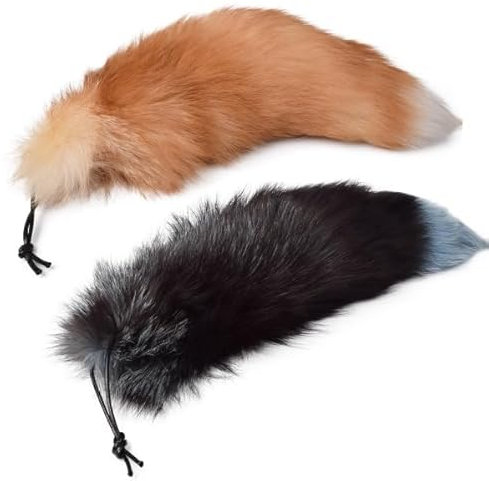 Nocyclonic 2 Pieces Fuchsschwanz Anhänger fox tail Schlüsselanhänger Niedlicher Fuchsschwanz-Schlüsselanhänger, Anhänger, Frauen, Schlüsselanhänger, Pompoms, Schlüsselanhänger 40cm (13)