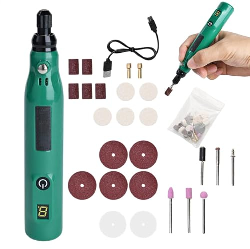 Nbbwwu Hand Drill - Rechargeable Engraving Pen Etching Tool | Portable Handheld Wood Carving Tools, Multi-Purpose Art Craft Tool for Engraving, Sanding, Polishing, Cutting