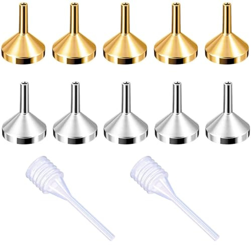 10 Pack Small Metal Funnel with 2 Pack Mini Pipette, Mini Funnel Small Funnels for Filling Small Bottles, Small Stainless Mini Funnels for Filling Small Bottles or Containers Atomizers Perfume Liquid