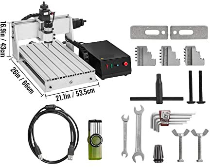 3/4 axes CNC routeur graveur 6040/3040/3020 USB fraiseuse 3D PVC gravure sculpture Machine travail du bois Robuste et durable(3 Axis CNC 3040)