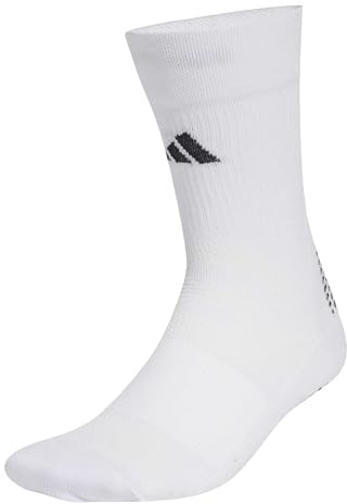 adidas Unisex Football Grip Printed Crew Performance Socks Cushioned, white/white/black, 8.5-10